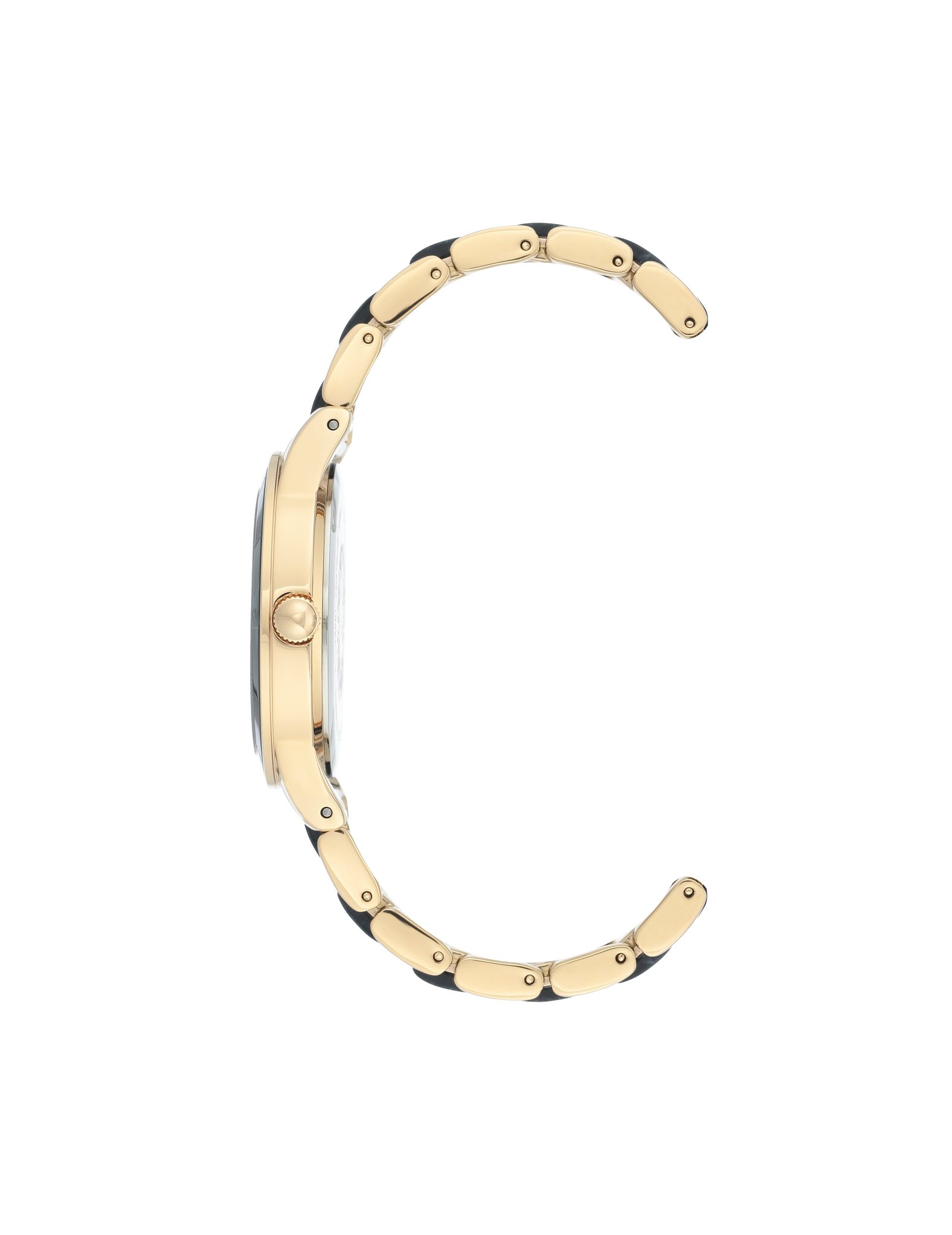 Black Gold Considered Solar Powered Swarovski Crystal Accented Resin Bracelet Watch