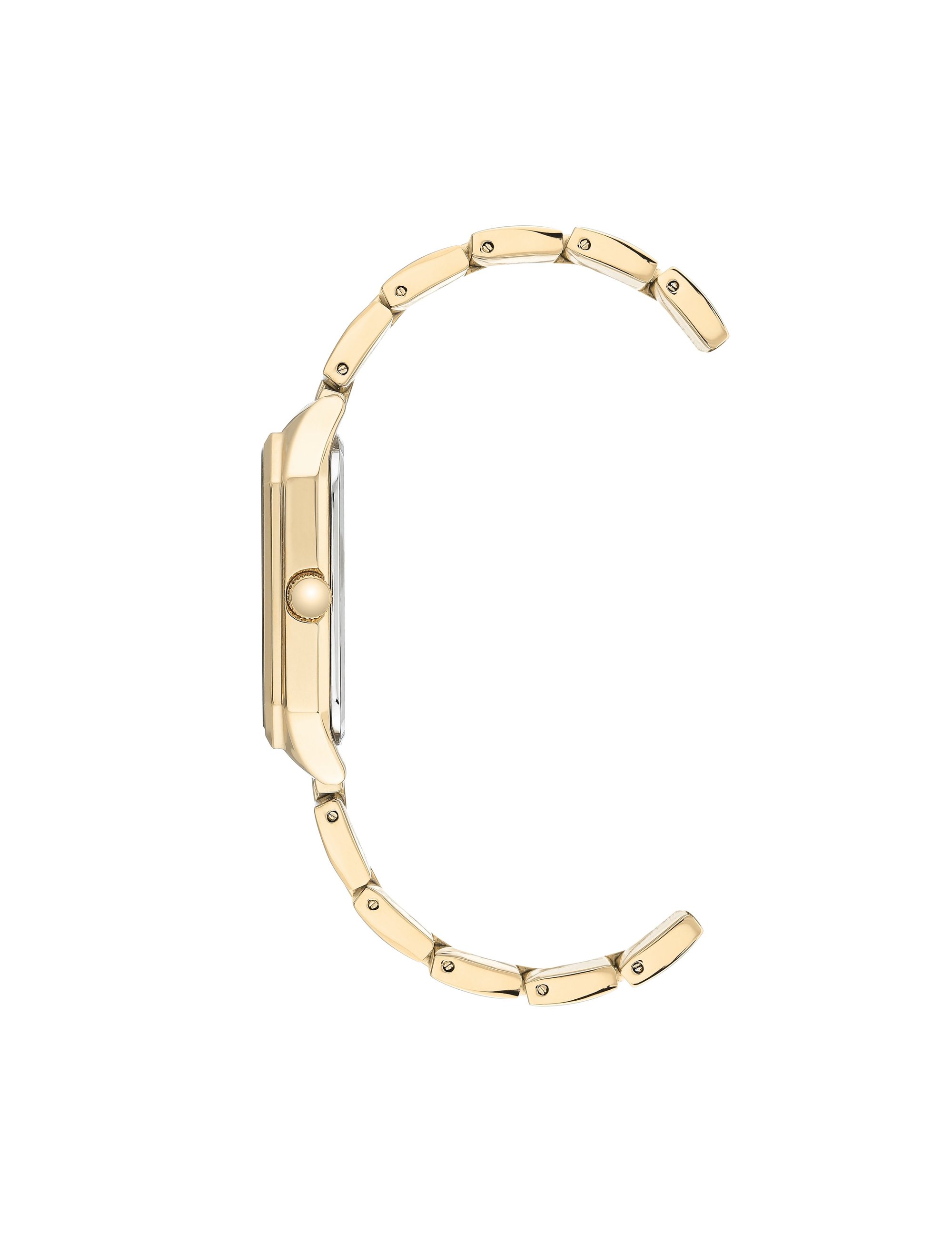 gold black bracelet watch octagon shaped case