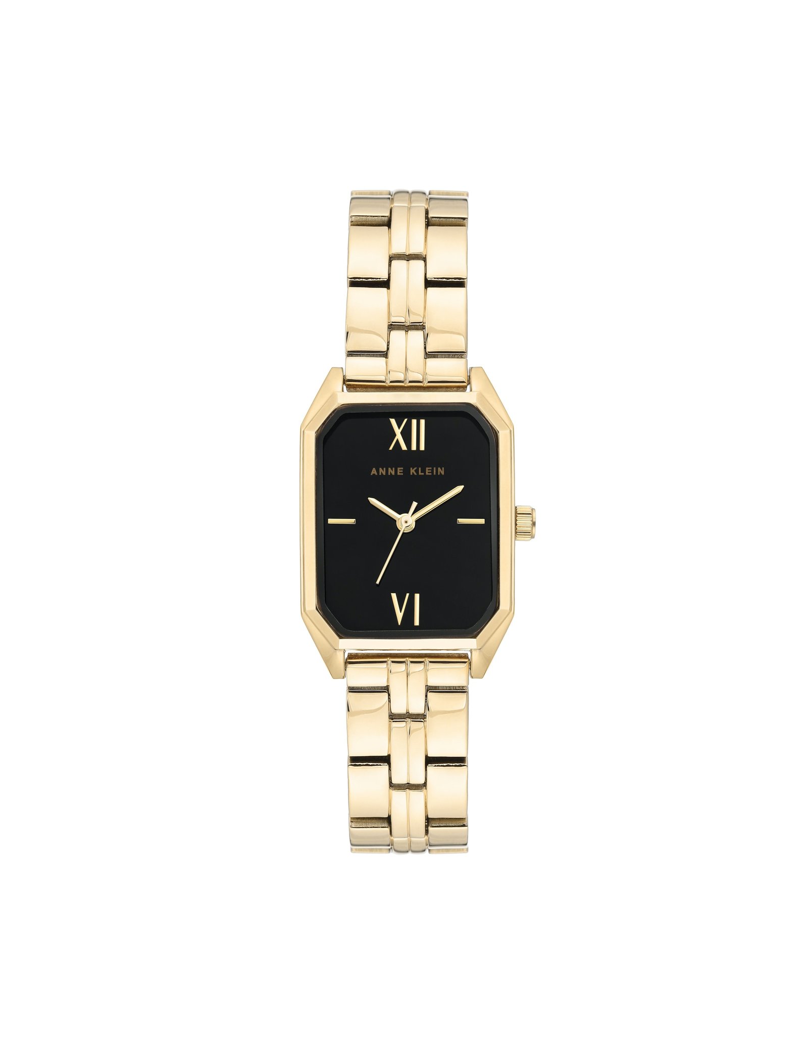 gold black bracelet watch octagon shaped case